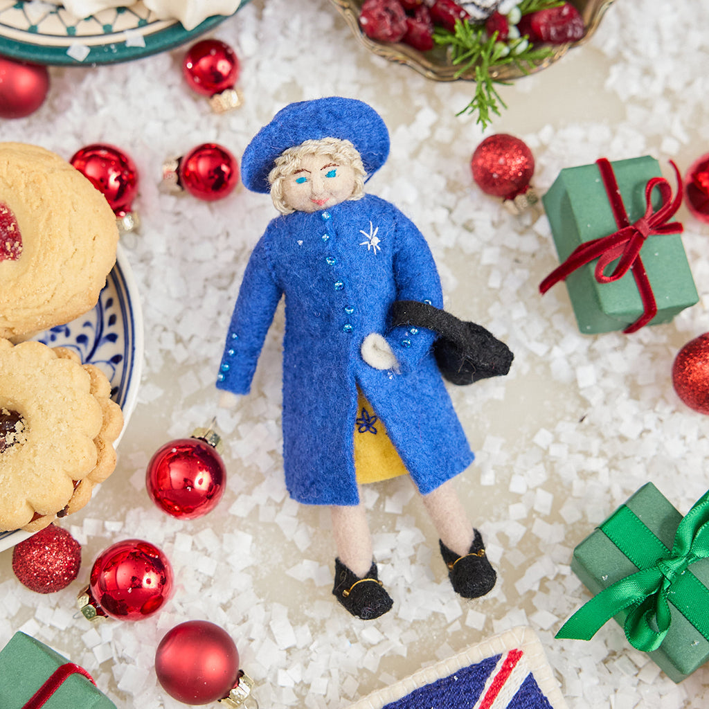 Queen Elizabeth Royal Blue Ornament