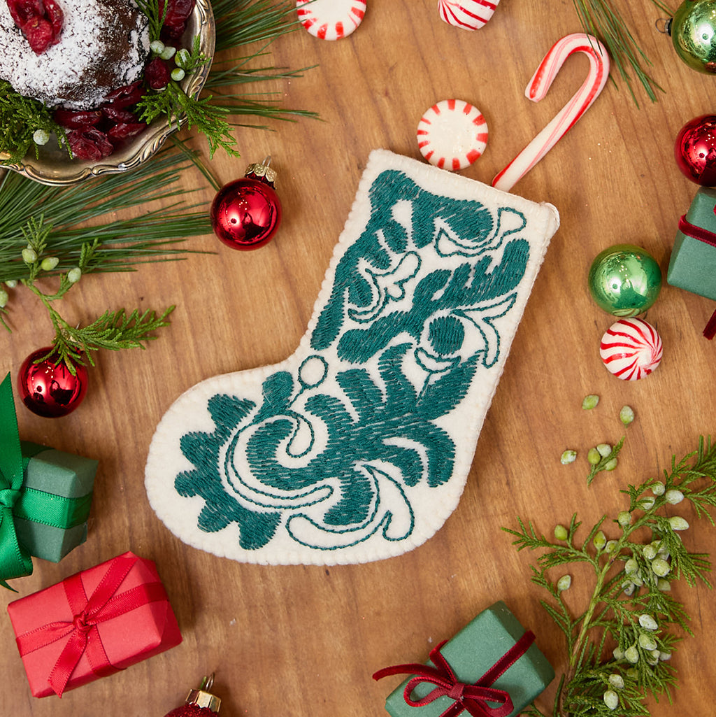 Mini Green Stocking Ornament