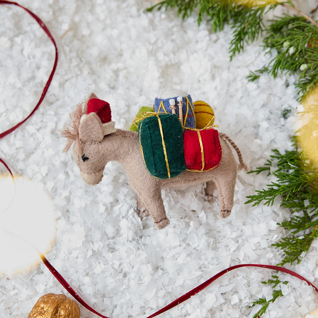 Donkey with Gifts Ornament