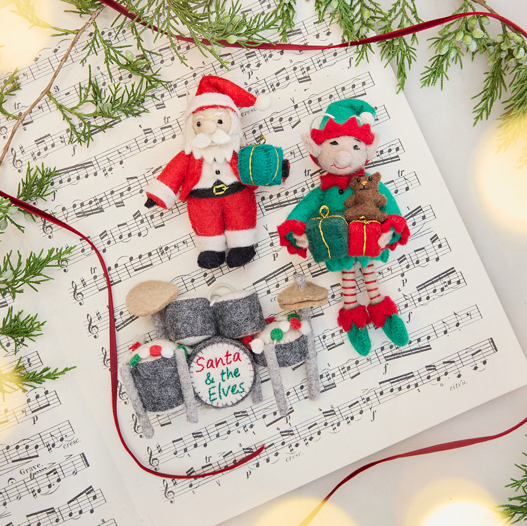 Little Santa with Gift Ornament