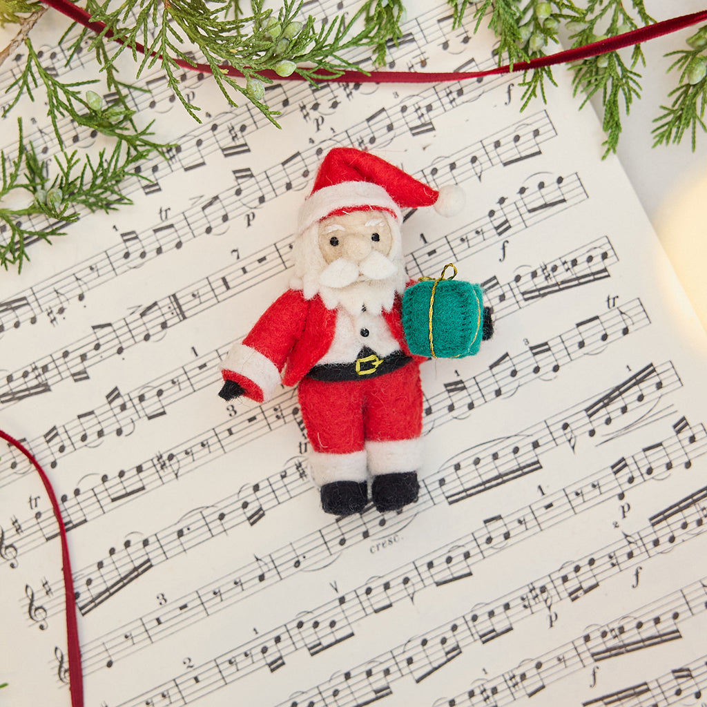 Little Santa with Gift Ornament