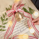 Festive Metal Bell with Embroidered Ribbon