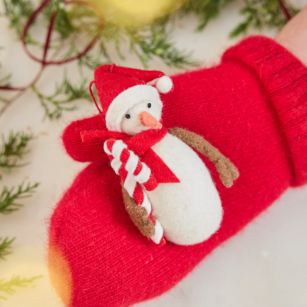 Candy Cane Snowman Ornament