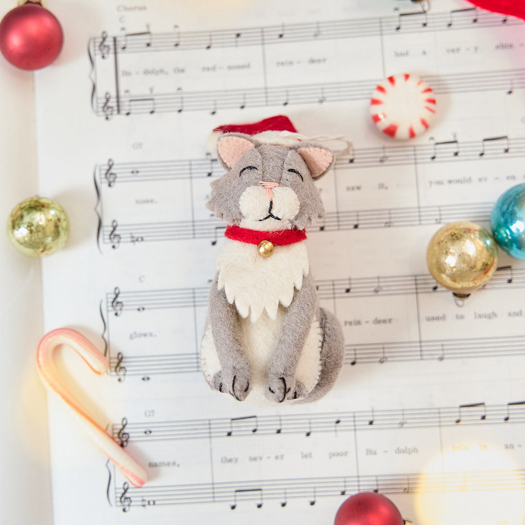 Santa Cat Ornament