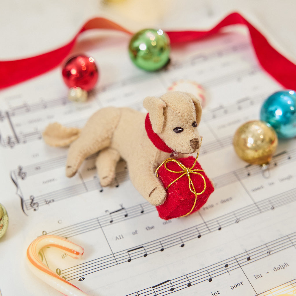 Dog with Gift Ornament
