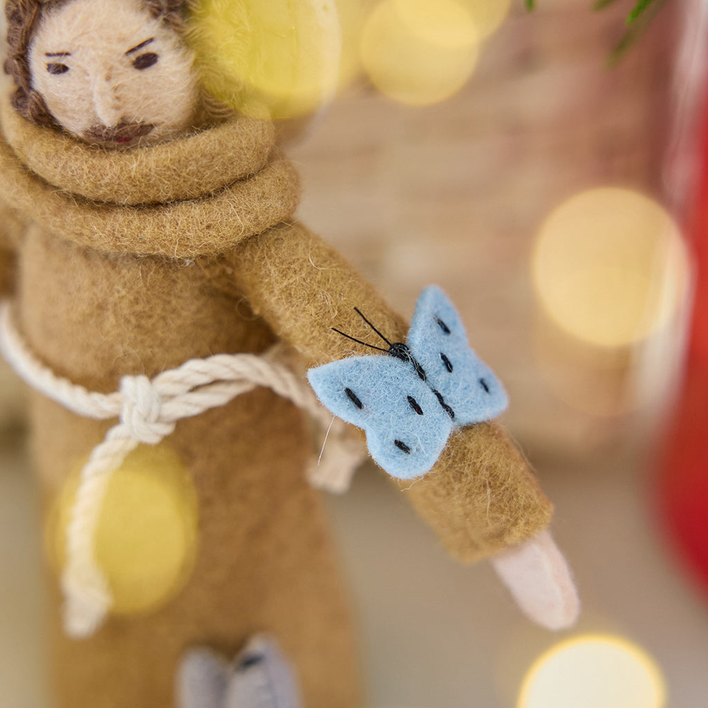 Spring Saint Francis with Chicks & Bunny Ornament