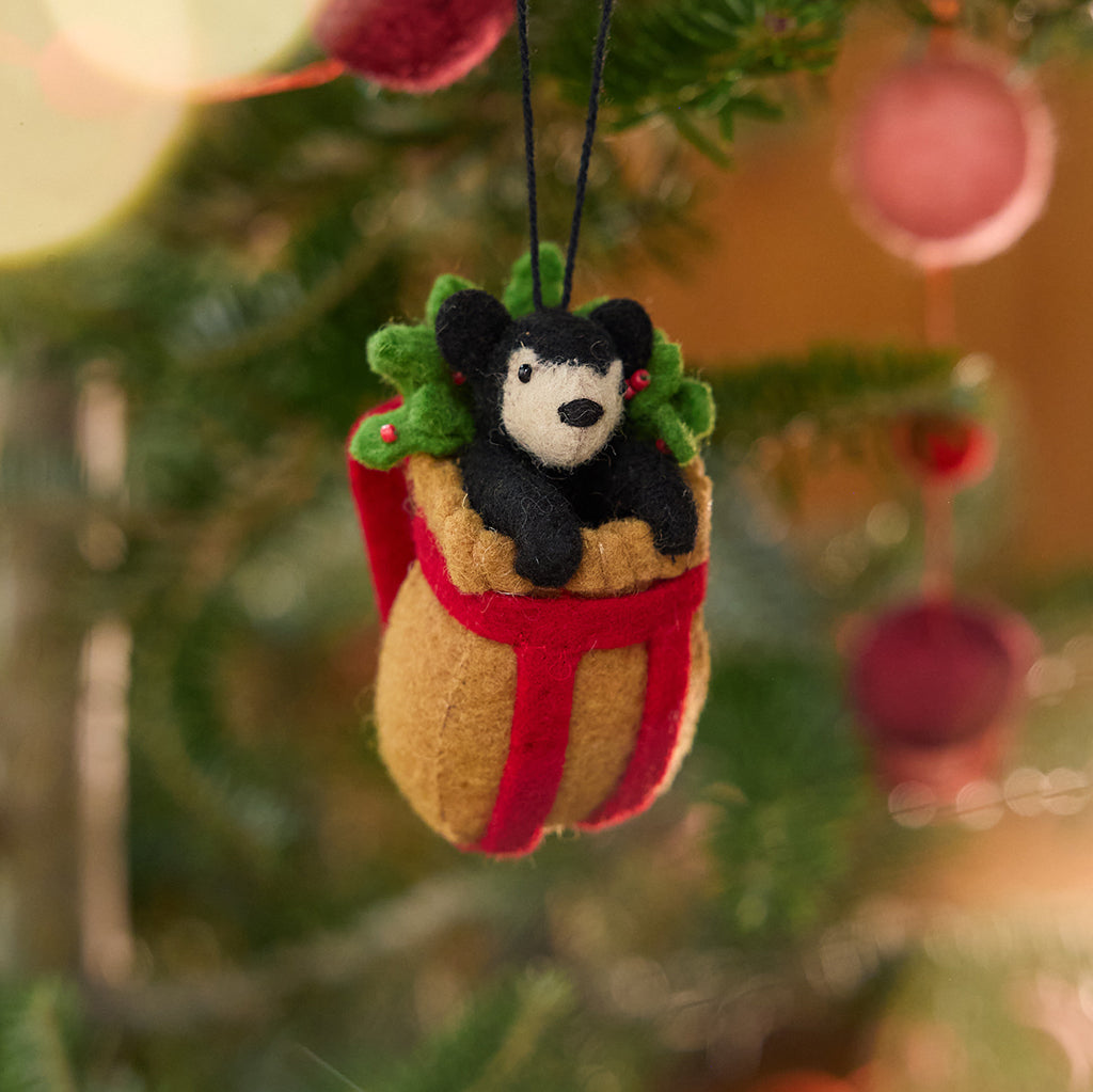 Black Bear Cub in Adirondack Basket Ornament