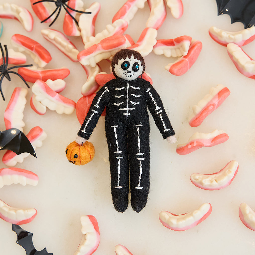 Skeleton Trick-or-Treater Ornament