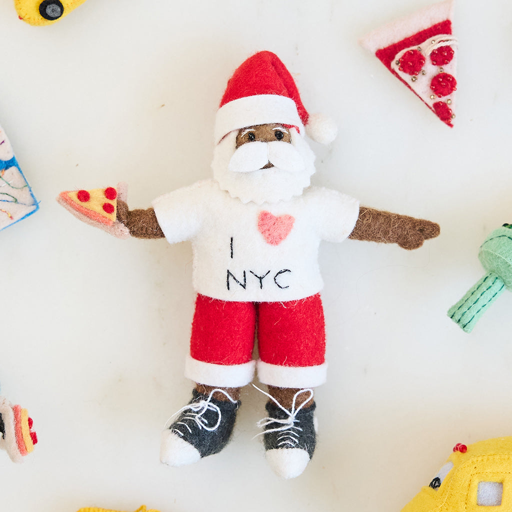 NYC Santa Ornament - Deep Brown