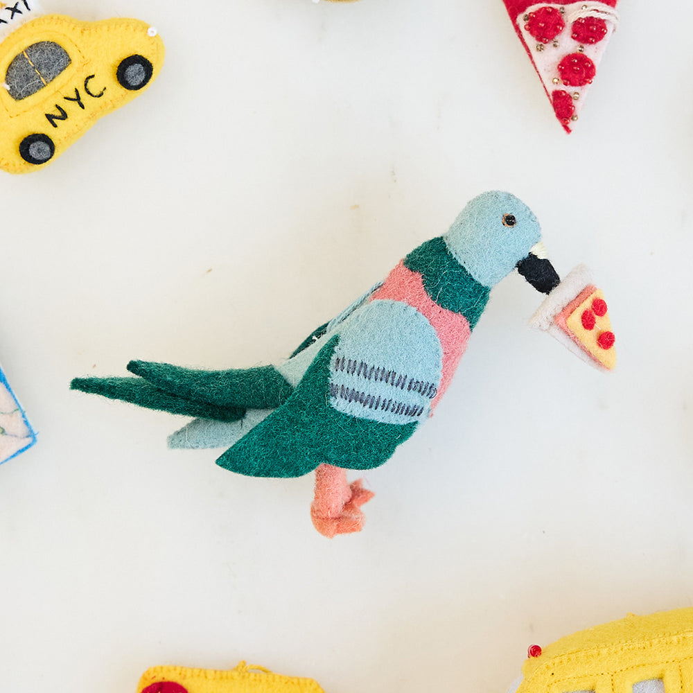 Hungry Urban Pizza Pigeon Ornament