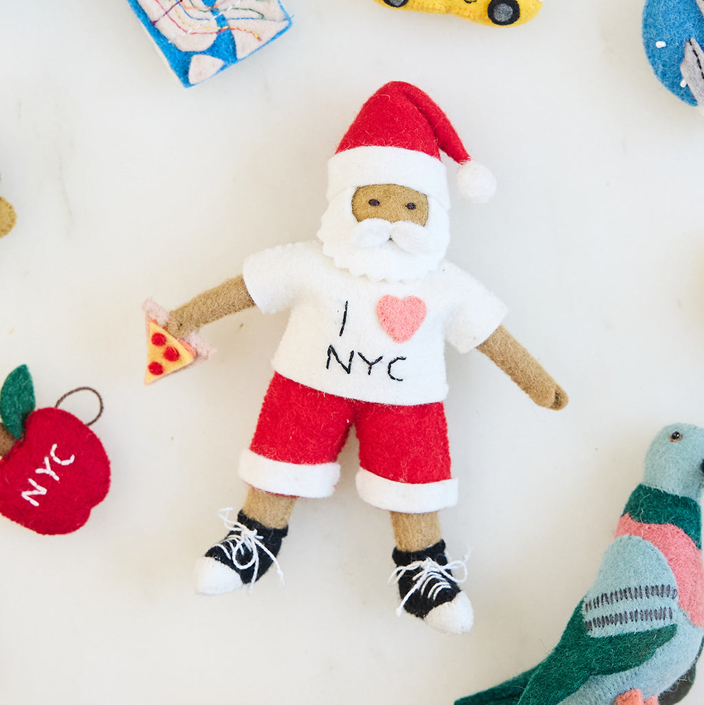 NYC Santa Ornament - Brown