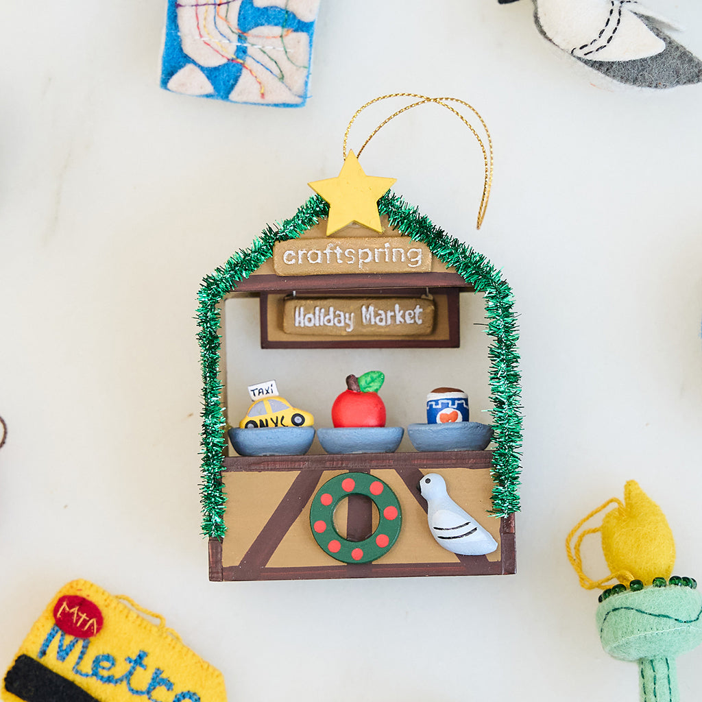 Craftspring Holiday Market Booth Wood Ornament
