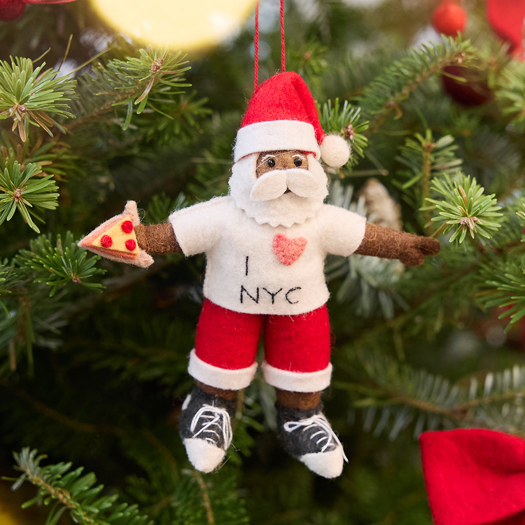 NYC Santa Ornament - Deep Brown