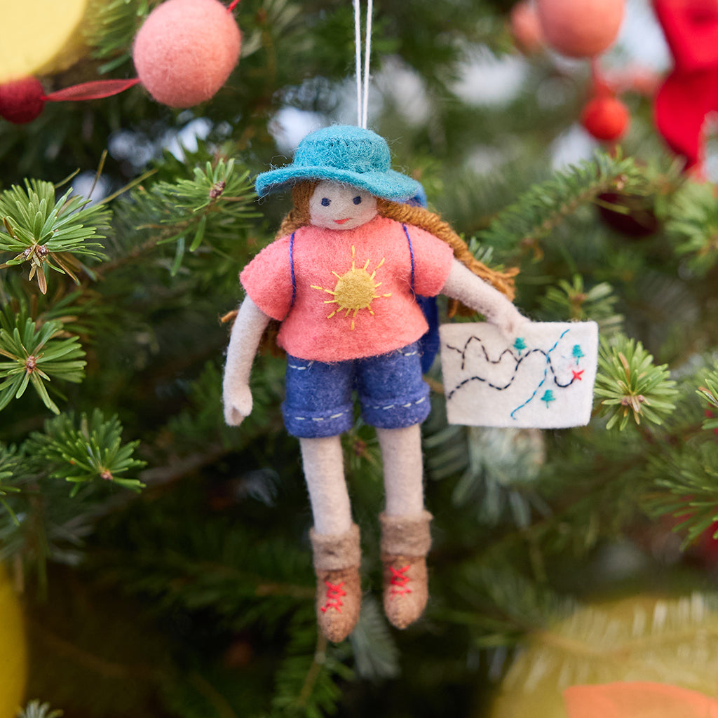 On the Trail Backpacker Ornament - Light