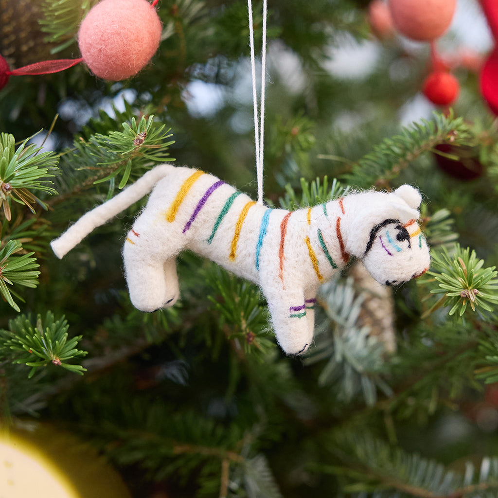 Rainbow Walk Tiger Ornament