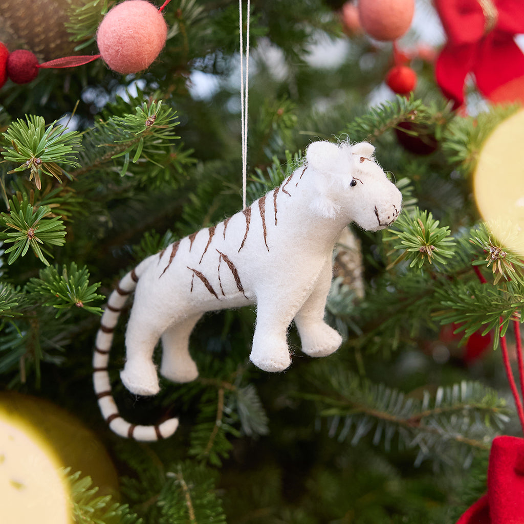 Siberian Snow Tiger Ornament