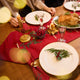 Red Candle Garland Linen Table Runner