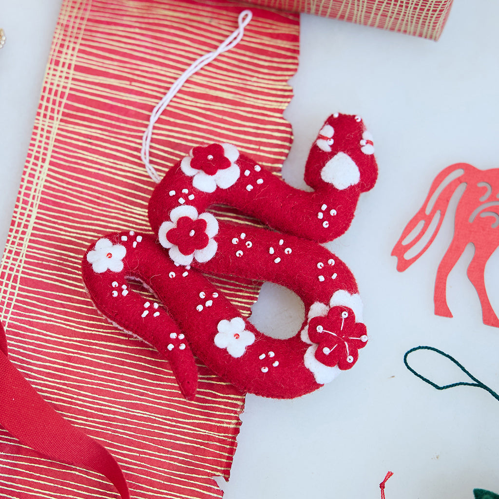 Chinese Red Snake Ornament