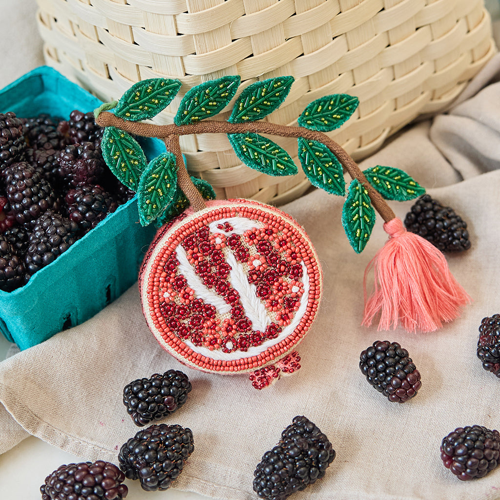 Pomegranate Beaded Ornament