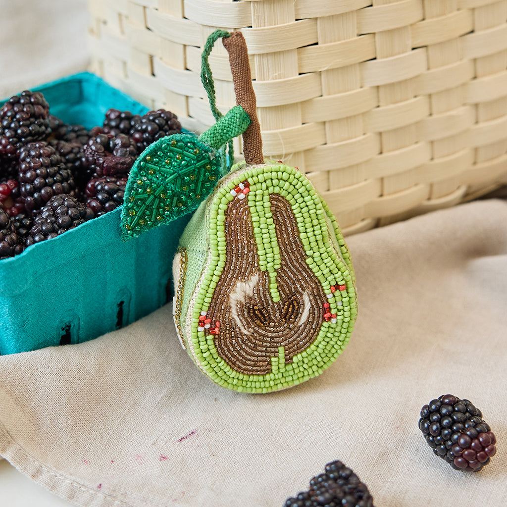 Pear Beaded Ornament – Handmade Harvest Table Decor – Craftspring