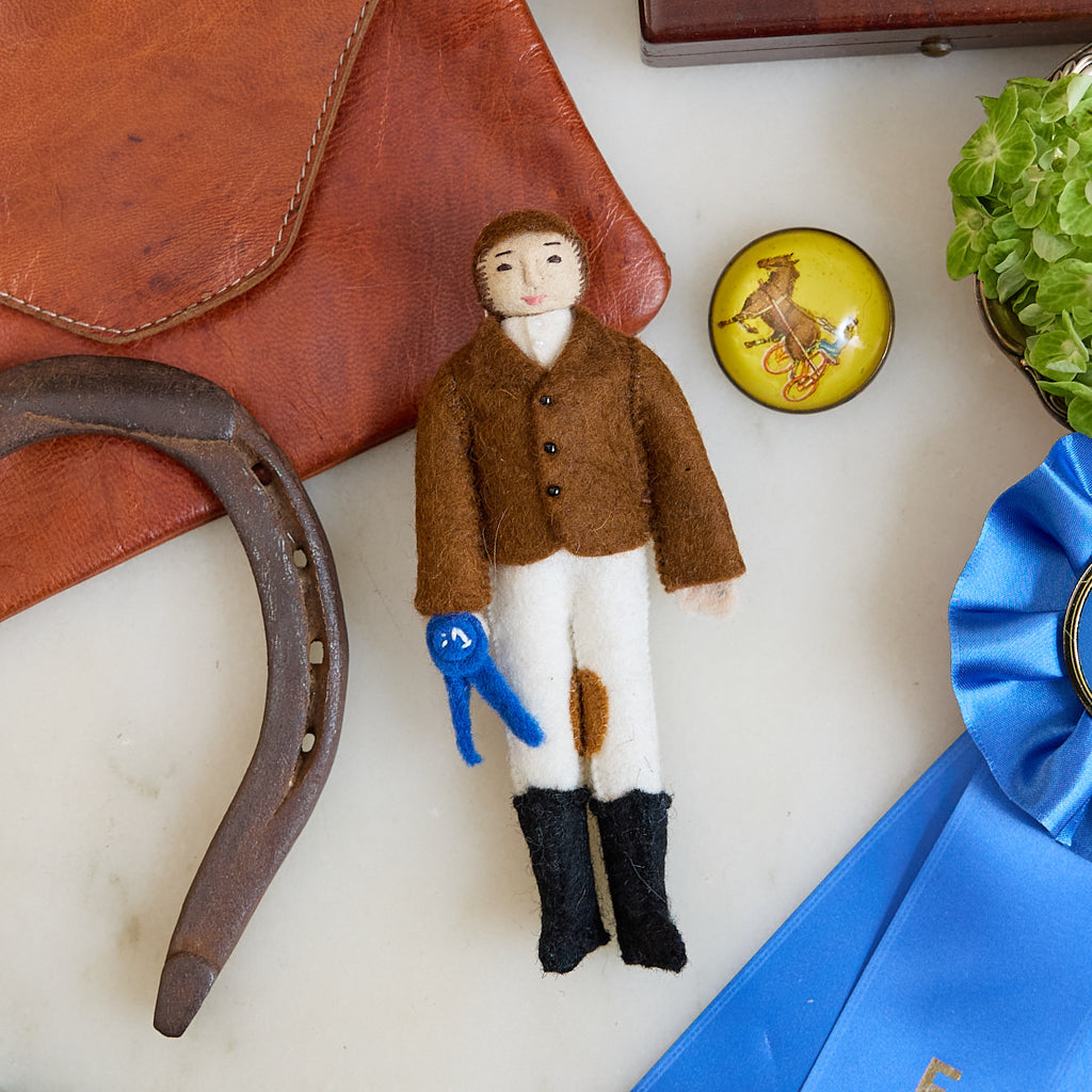 Horse Riding Equestrian Ornament - Brown Jacket
