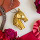 Horse Head Ornament - Antique Brass