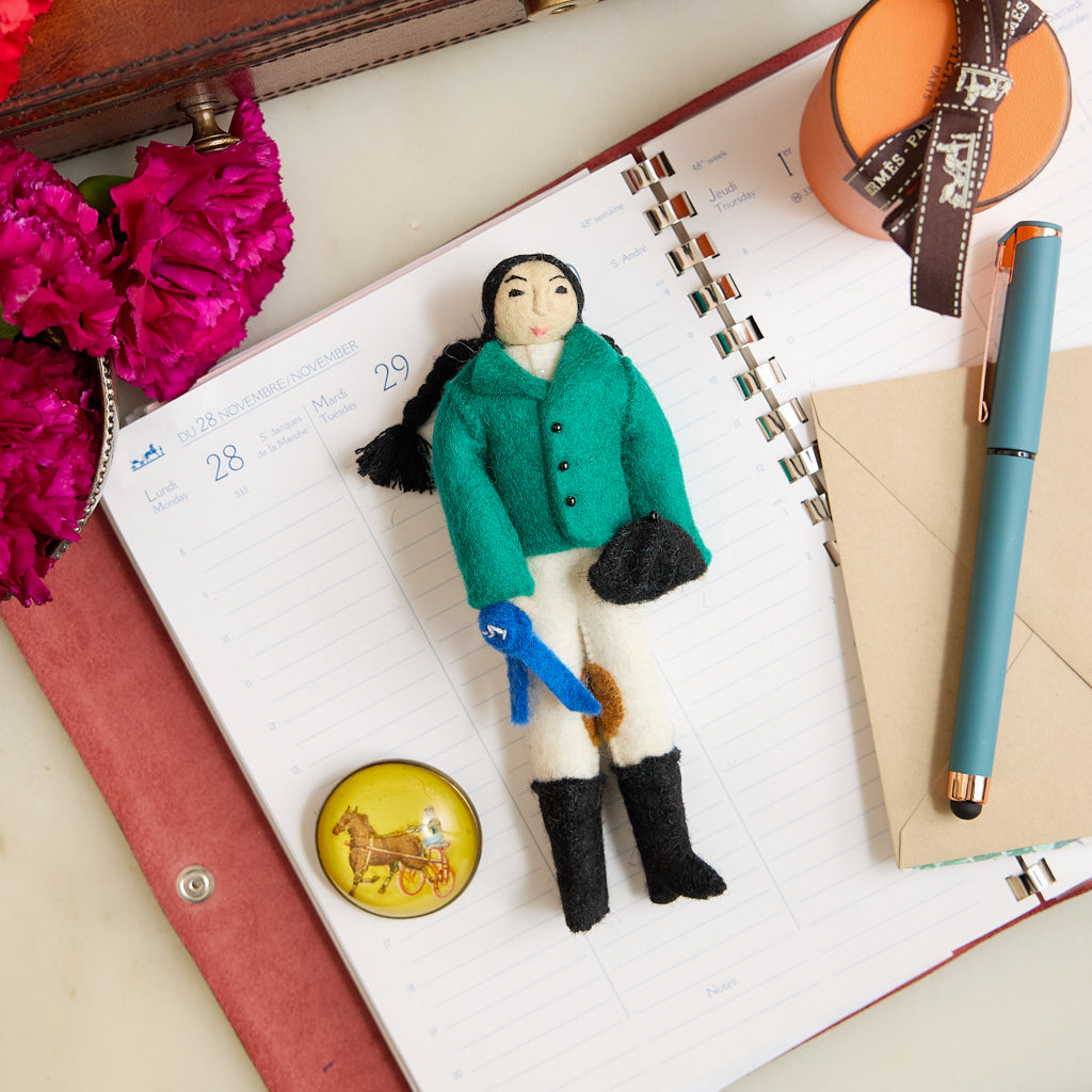 Horse Riding Equestrian Ornament - Emerald Jacket