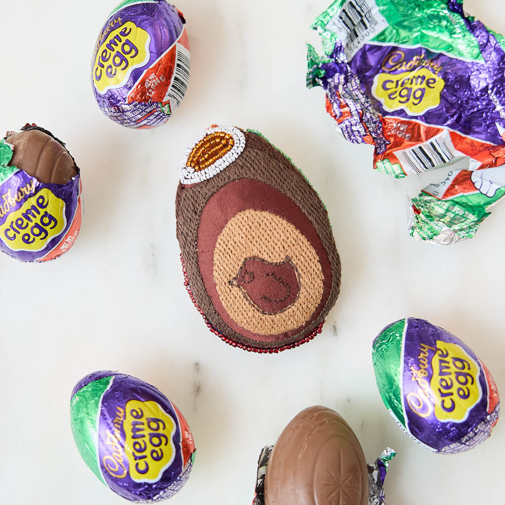 Chocolate Creme Egg Beaded Ornament