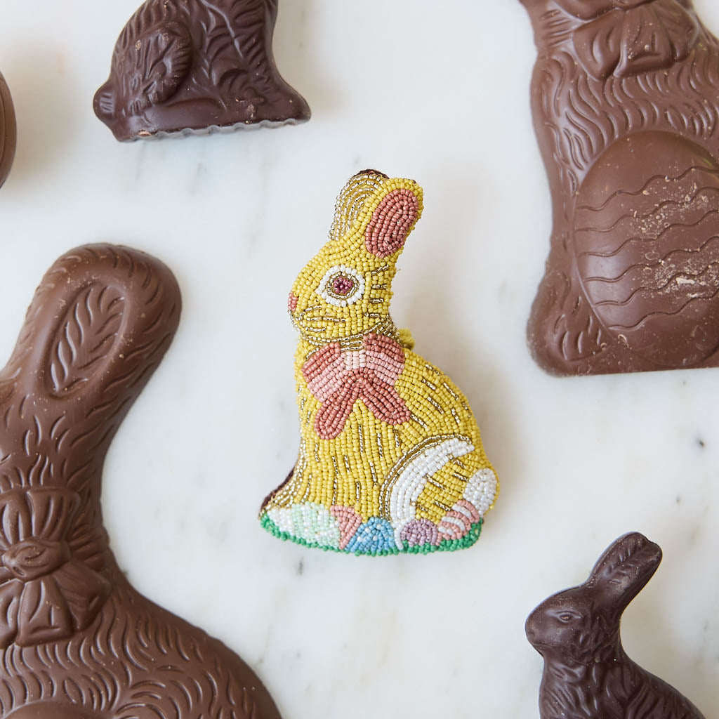 Chocolate Easter Bunny Beaded Ornament