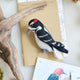 Celebrate the beauty and delicate details of woodland wildlife with this adorable handmade woodpecker ornament, a nature-inspired bird decoration perfect for nature lovers.