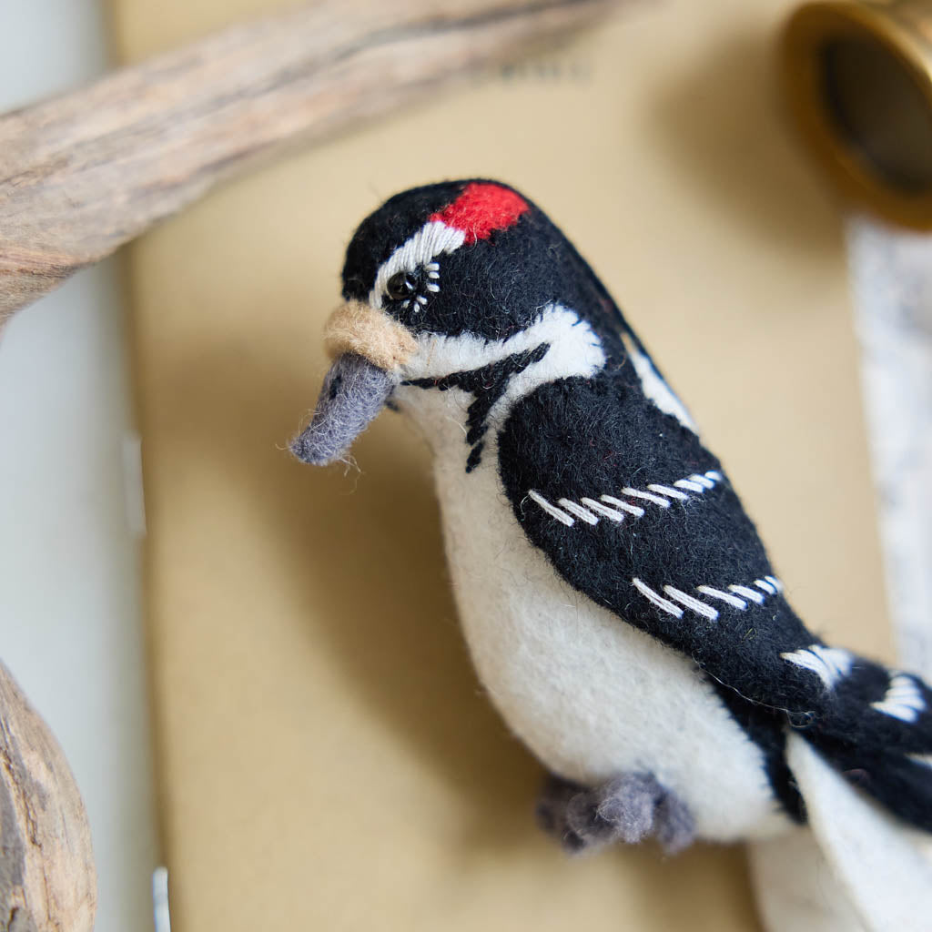 Celebrate the beauty and delicate details of woodland wildlife with this adorable handmade woodpecker ornament, a nature-inspired bird decoration perfect for nature lovers.