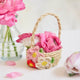 Mini Basket with Multicolored Flowers