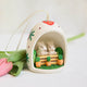 Bunnies in Egg Ceramic Ornament