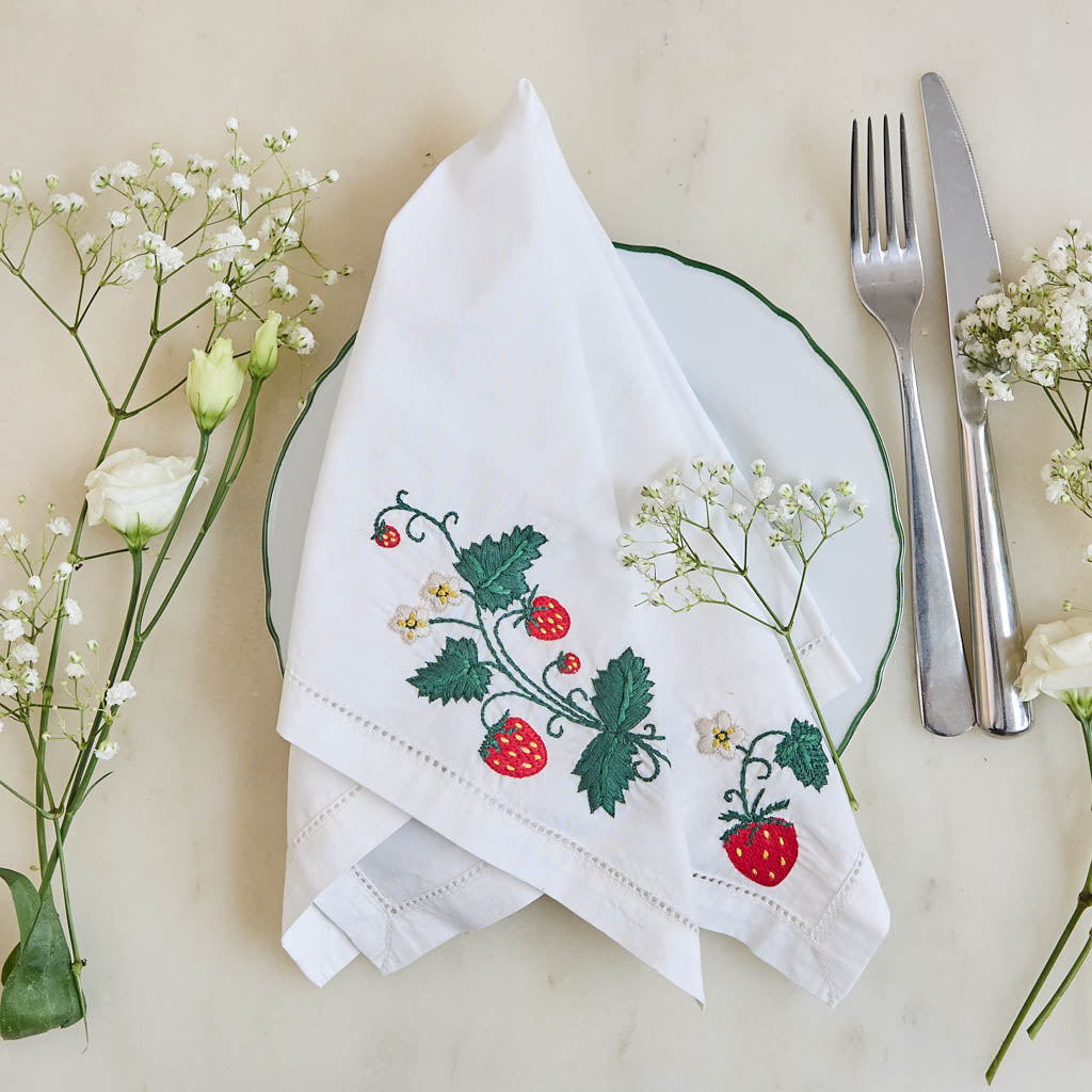 Spring Floral Cotton Napkins - Set of 4