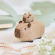 A handmade felt capybara and baby ornament from Kyrgyzstan. Cute as can be —perfect for meaningful gifting and cozy decor.