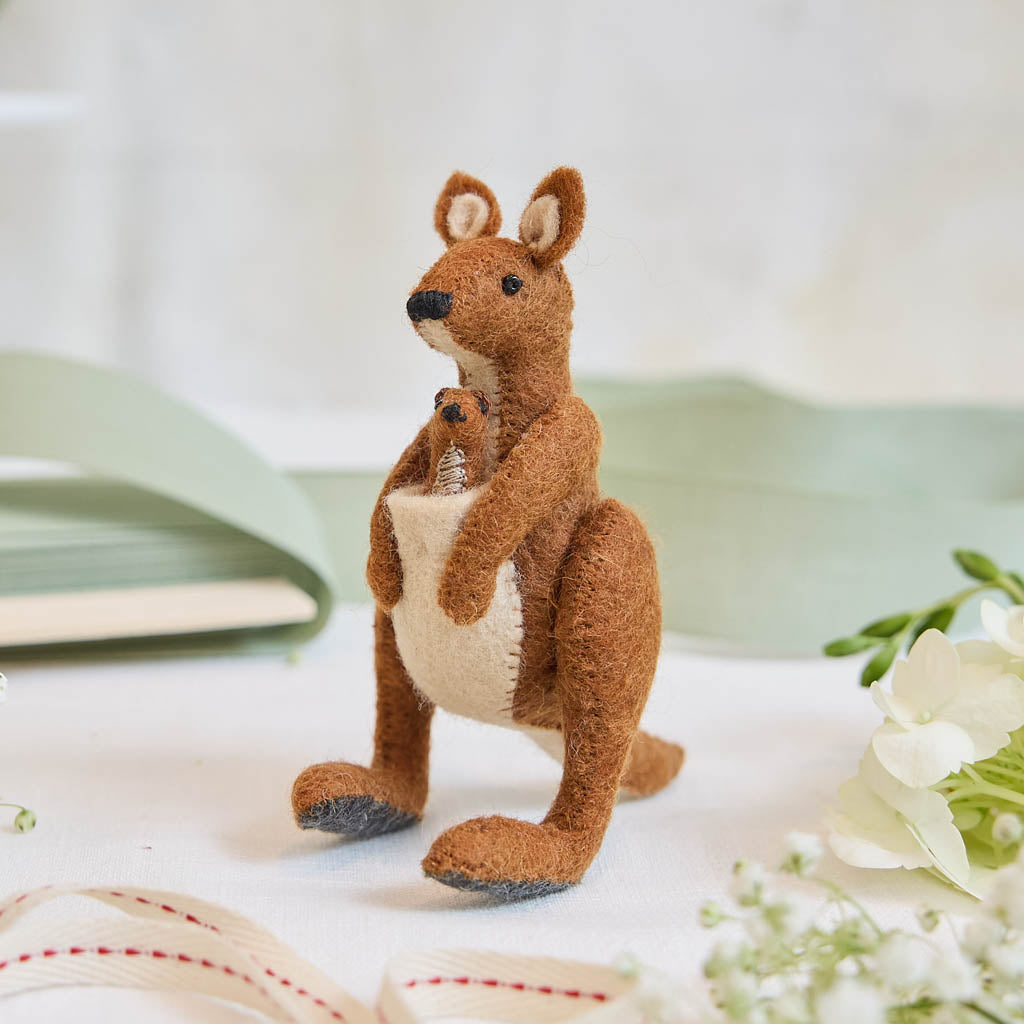Celebrate the beauty of unconditional love with our Kangaroo with Joey Ornament—a tender tribute to care, protection, and the deep bond between parent and child. Featuring a gentle kangaroo holding its tiny joey close, this heartfelt design captures the warmth and safety of being held near.