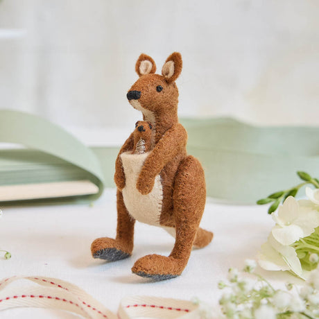 Celebrate the beauty of unconditional love with our Kangaroo with Joey Ornament—a tender tribute to care, protection, and the deep bond between parent and child. Featuring a gentle kangaroo holding its tiny joey close, this heartfelt design captures the warmth and safety of being held near.