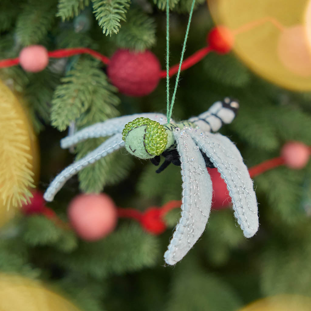 Celebrate the magic of spring with our Dragonfly Ornament, inspired by the graceful Eastern Pondhawk female dragonfly. 