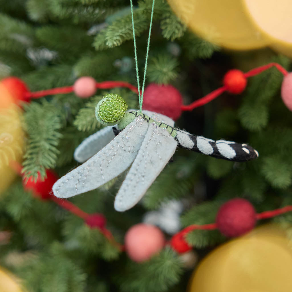 Celebrate the magic of spring with our Dragonfly Ornament, inspired by the graceful Eastern Pondhawk female dragonfly. 