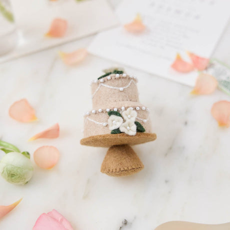 handmade wedding cake ornament—perfect for bridal showers, weddings, anniversaries, and romantic holiday décor.