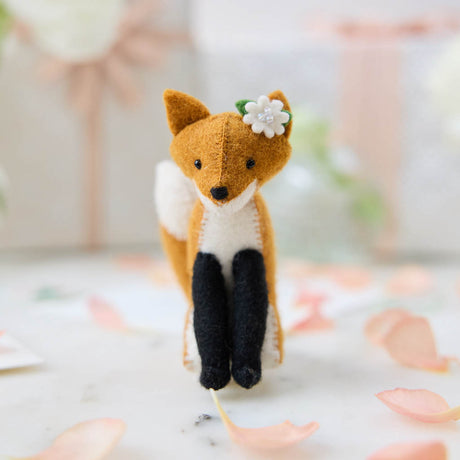 A charming felt fox bride ornament that blends woodland whimsy with romantic elegance—perfect for celebrating brides, weddings, and love-filled moments.