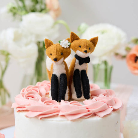 A charming felt fox bride ornament that blends woodland whimsy with romantic elegance—perfect for celebrating brides, weddings, and love-filled moments.