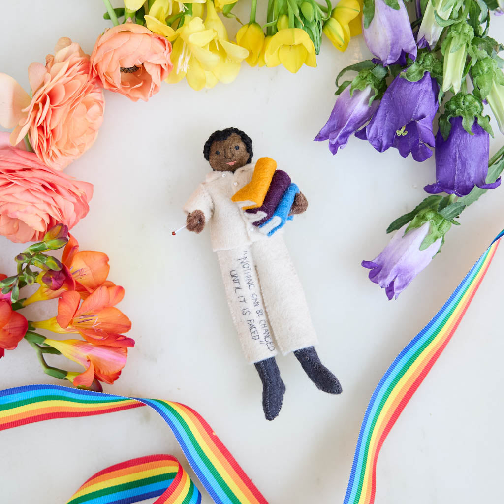 Honor the legacy of James Baldwin with this handcrafted felt ornament, a tribute to one of the most influential voices in American literature and LGBTQ+ history.