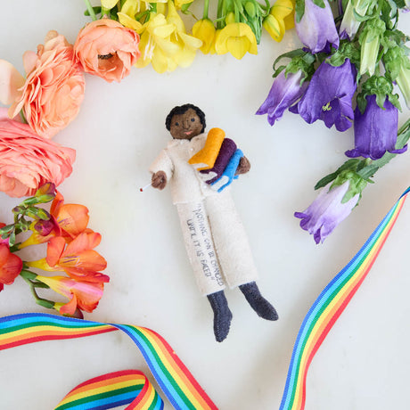 Honor the legacy of James Baldwin with this handcrafted felt ornament, a tribute to one of the most influential voices in American literature and LGBTQ+ history.