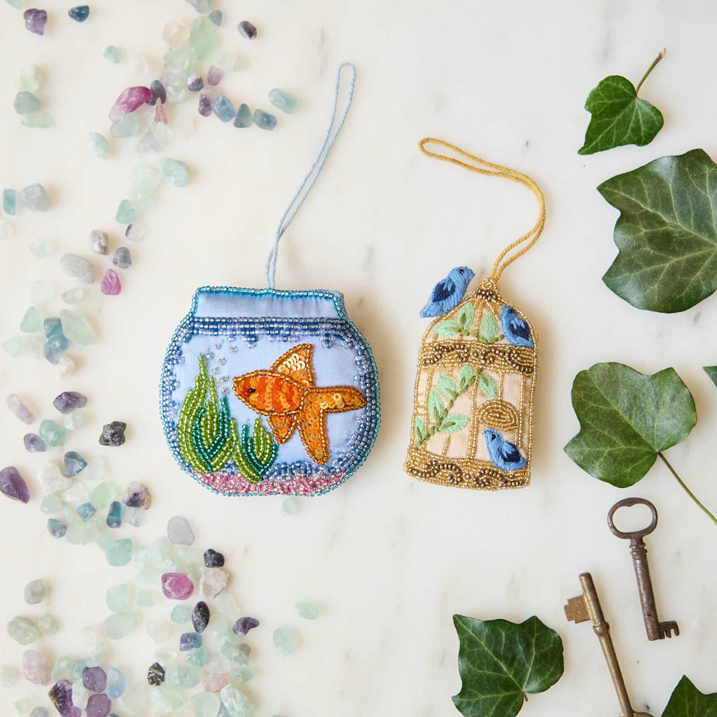 Birdcage Beaded Ornament