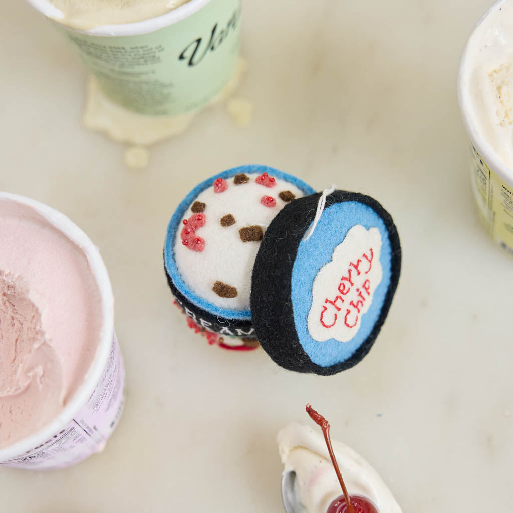 Cherry Chip Ice Cream Pint Ornament