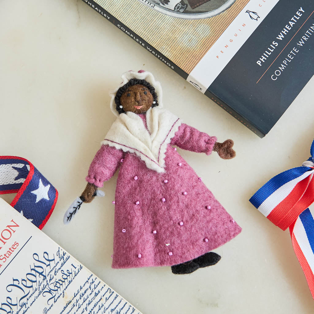 Celebrate the life and literary legacy of an extraordinary American voice with our handcrafted Phillis Wheatley Ornament from the Craftspring Semiquincentennial Collection.