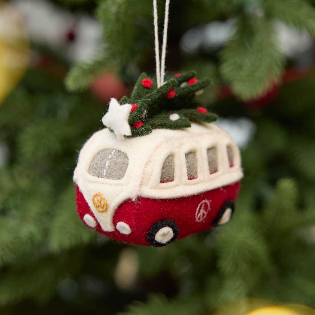Christmas Tree Hippie Bus Ornament