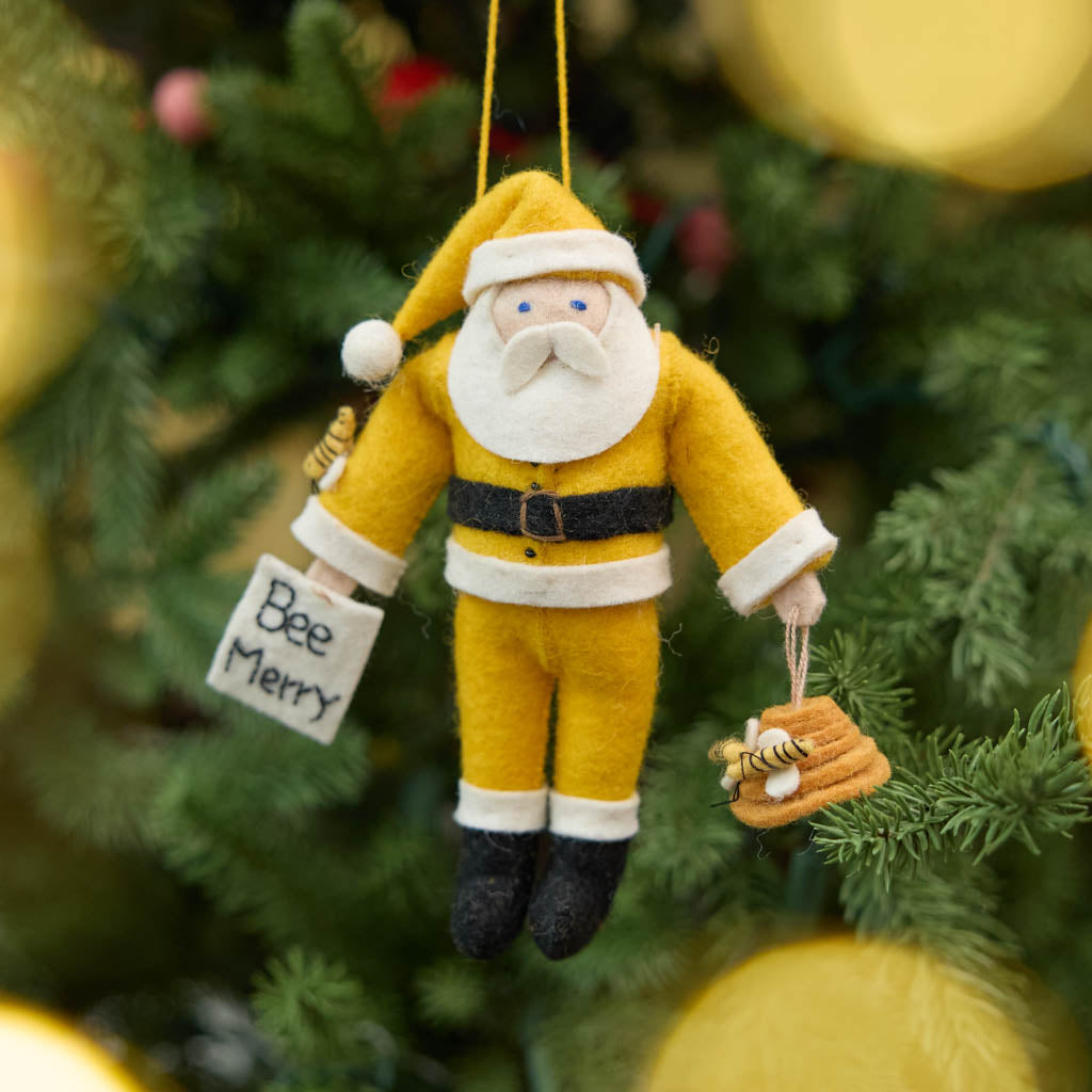 Bee Merry Santa Ornament