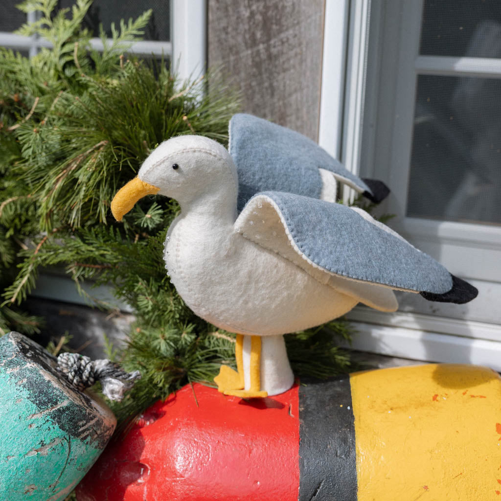 Bring the spirit of the Maine coast to the very top of your Christmas tree with this handcrafted Seagull Tree Topper, ethically made from sustainable wool and inspired by the graceful seabirds that soar above New England’s rugged shoreline.